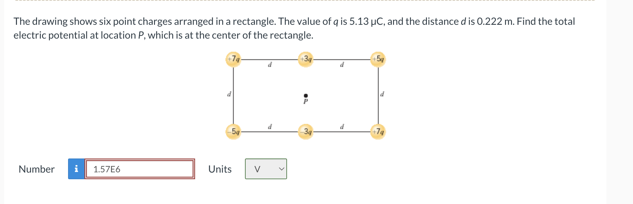 Solved The drawing shows six point charges arranged in a | Chegg.com