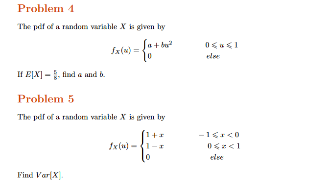 Solved Problem 4 The pdf of a random variable X is given by | Chegg.com