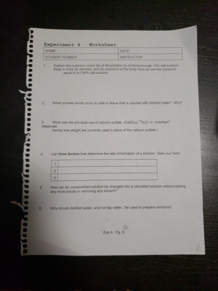 Solved e Experiment 4 Worksheet NAME DATE INSTRUCTOR STUDENT | Chegg.com