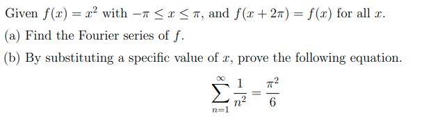 Solved Given f(3) = x2 with