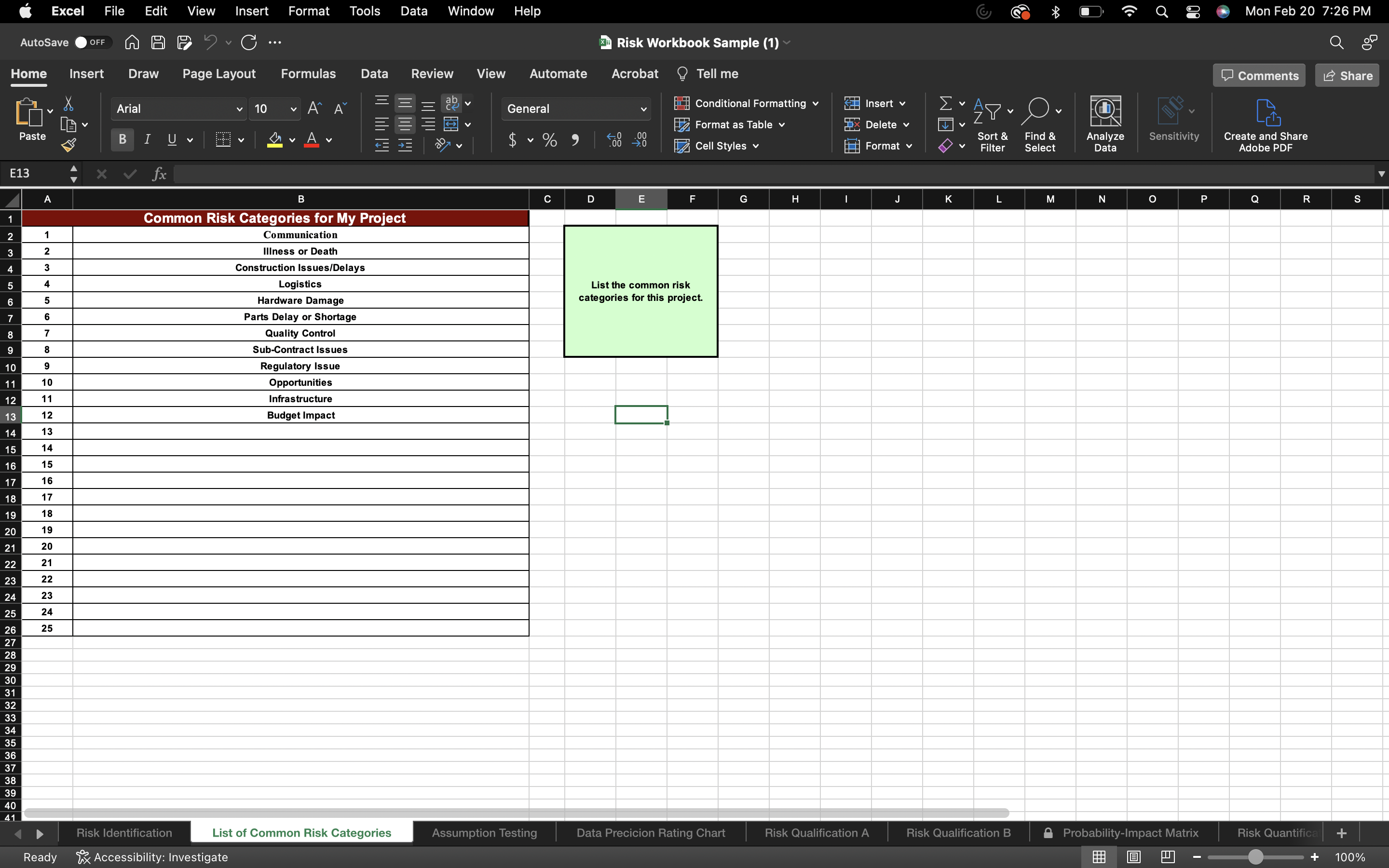 Solved Review the Risk Management Example document posted | Chegg.com