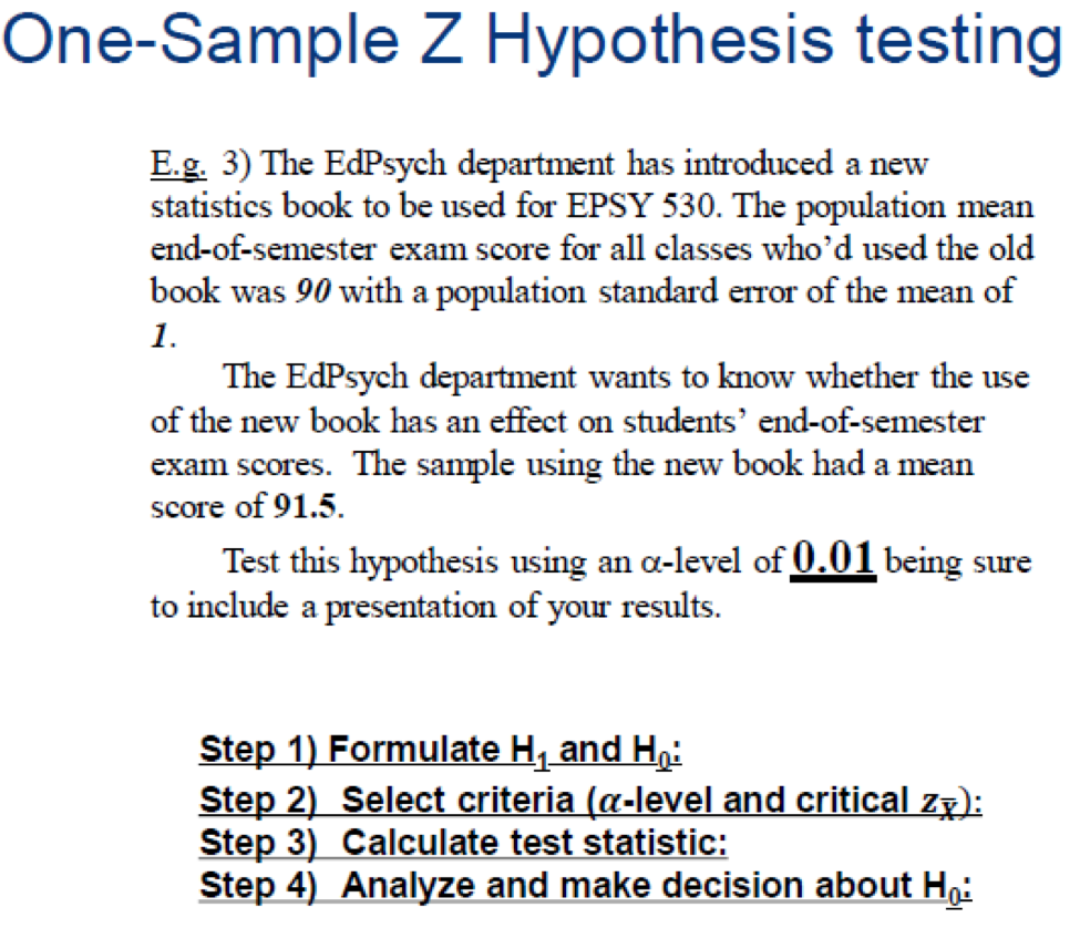 One-Sample Z Hypothesis testing Step 1) Formulate Hy | Chegg.com