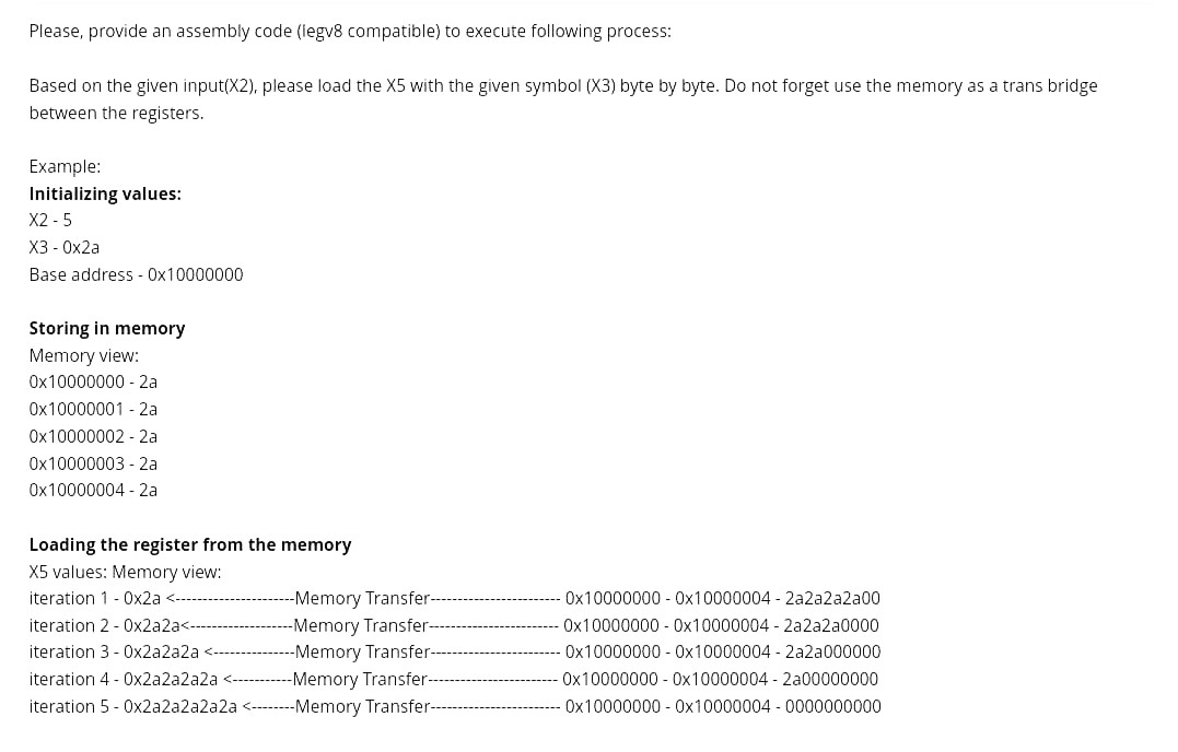 Solved Please, provide an assembly code (legv8 ﻿compatible) | Chegg.com