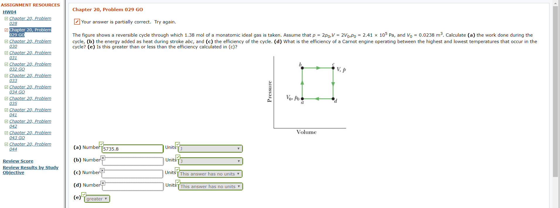 The figure shows a reversible cycle through which