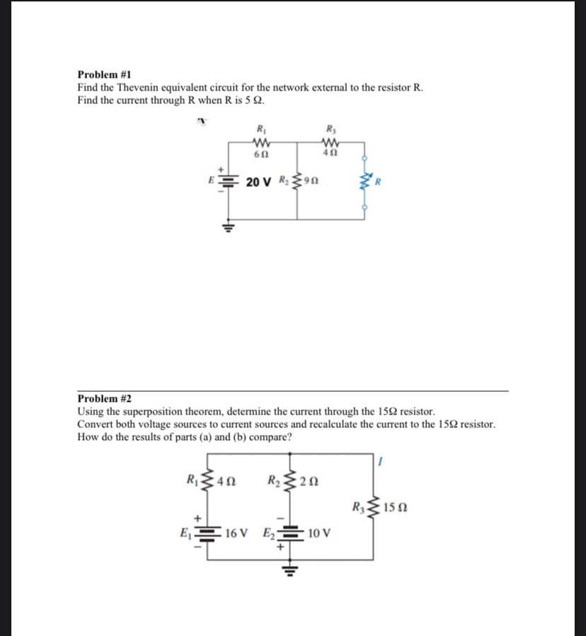 Solved Problem #1Find the Thevenin equivalent circuit for | Chegg.com