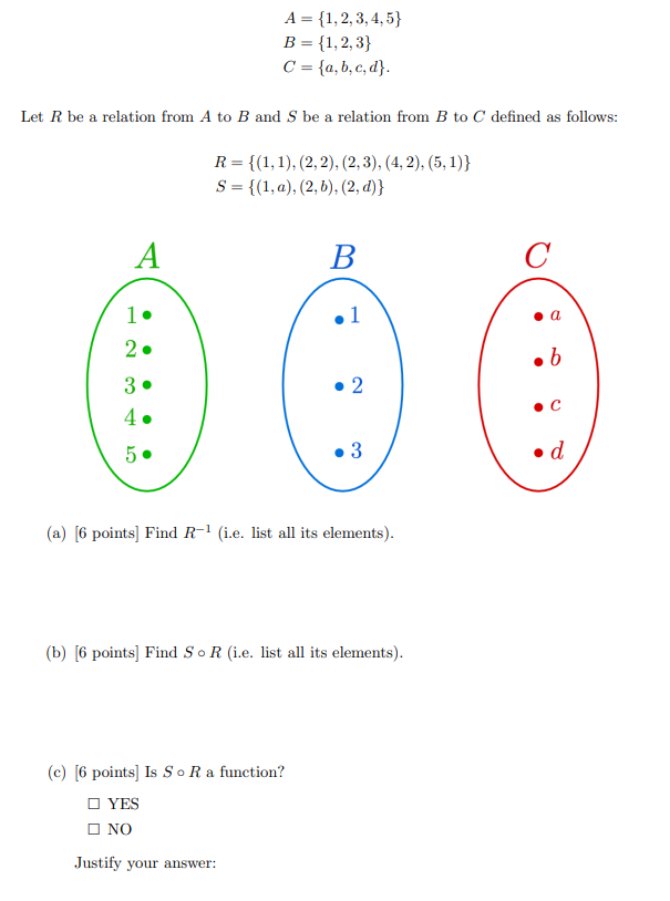 Solved A = {1,2,3,4,5) B = {1,2,3} C = {a,b,c,d} Let R be a | Chegg.com