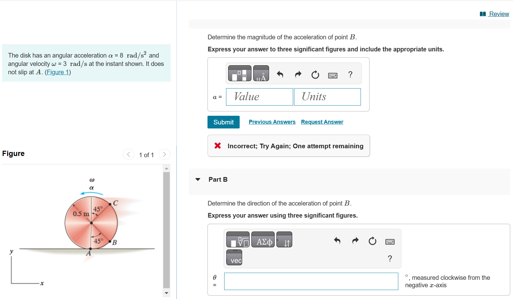 Solved Determine the magnitude of the acceleration of point | Chegg.com