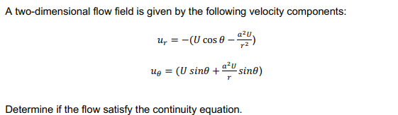 Solved A two-dimensional flow field is given by the | Chegg.com