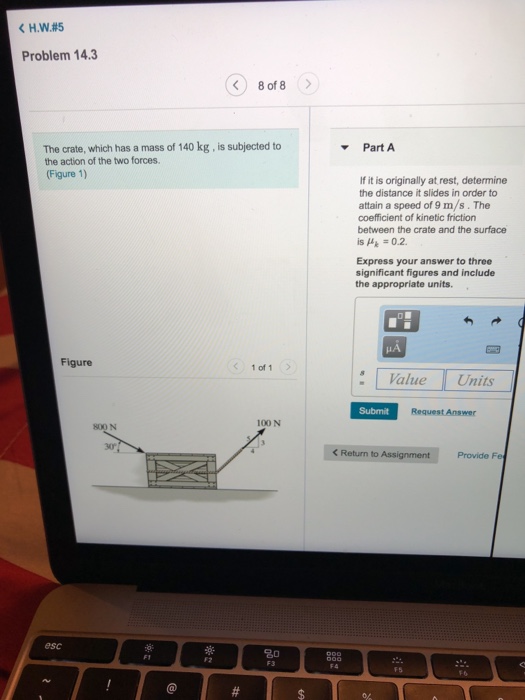 Solved Problem 14.3 8 of 8 The crate, which has a mass of | Chegg.com