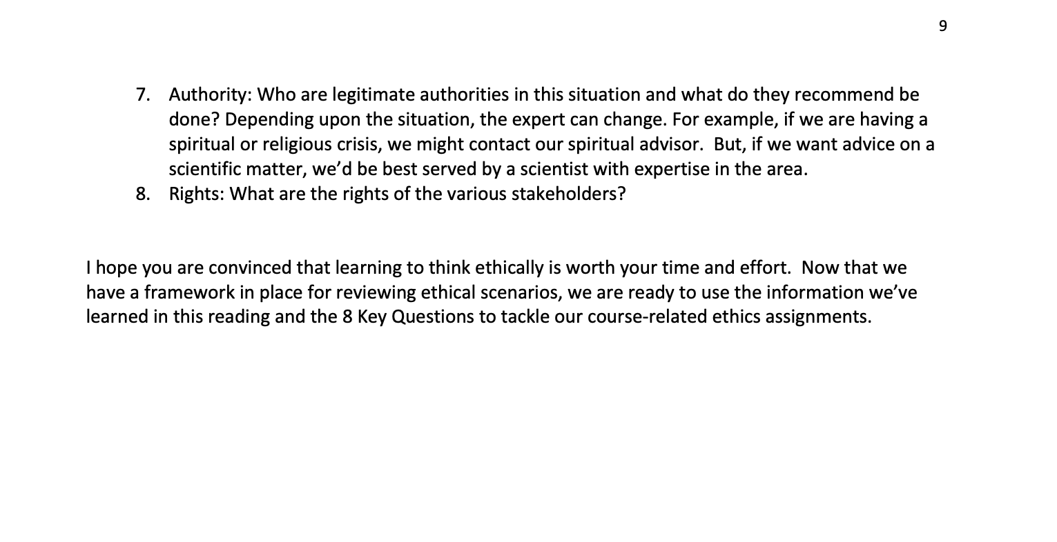 Solved Download and read through: Ethics Reading | Chegg.com