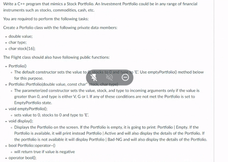 Solved Write a C++ program that mimics a Stock Portfolio. An | Chegg.com