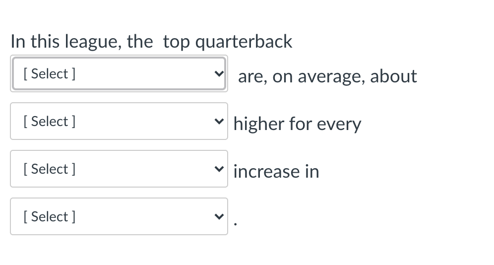 Solved The average salary for the 30 top quarterbacks in a | Chegg.com