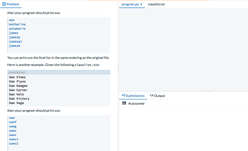 Solved E Problem program.pyclasslist.txt You're enjoying | Chegg.com