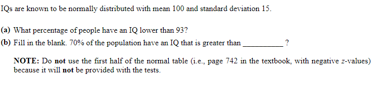 Solved IQs Are Known To Be Normally Distributed With Mean | Chegg.com