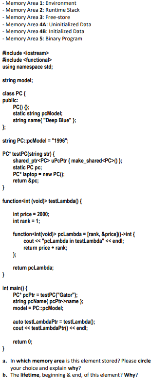 Solved This is a C++ question: it deals with simple answers | Chegg.com