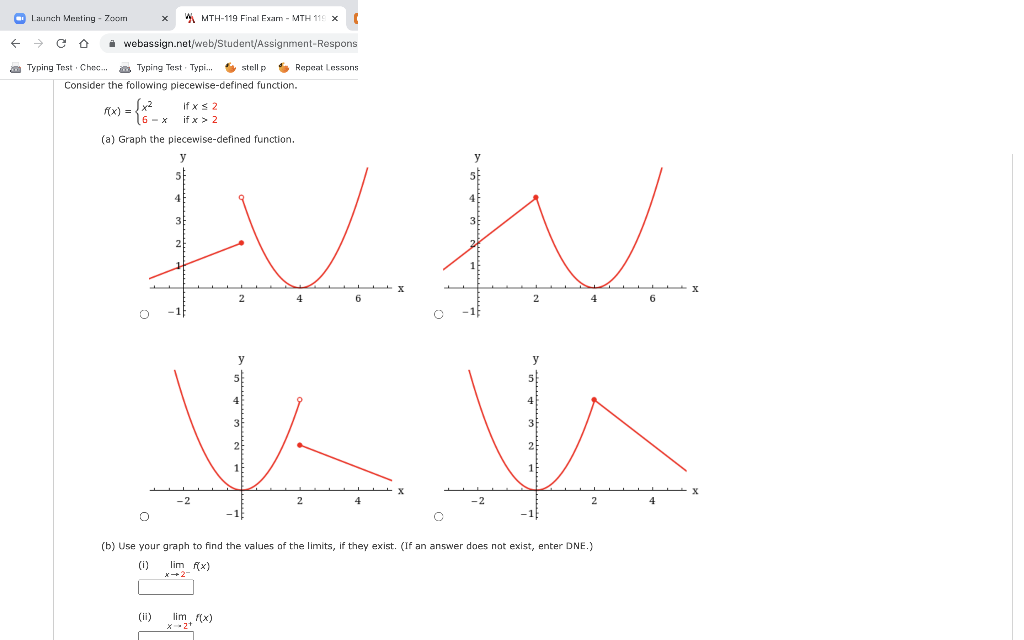 Solved f(x)={x26−x if x≤2 if x>2 (a) Graph the | Chegg.com