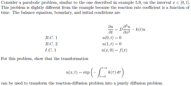 Consider a parabolic problem, similar to the one | Chegg.com