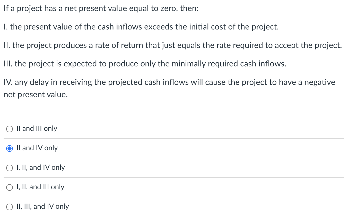 solved-if-a-project-has-a-net-present-value-equal-to-zero-chegg