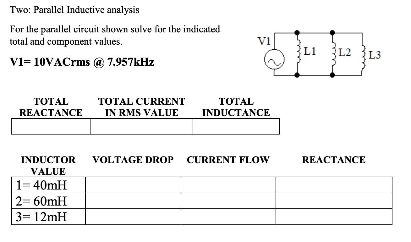 Solved Two Parallel Inductive analysis For the parallel