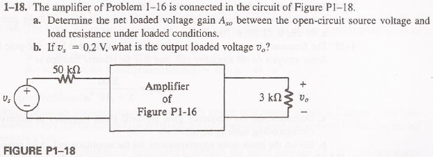 Solved 1-18. The Amplifier Of Problem 1-16 Is Connected In | Chegg.com