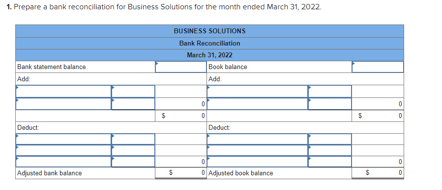 Solved Santana Rey receives the March bank statement for | Chegg.com