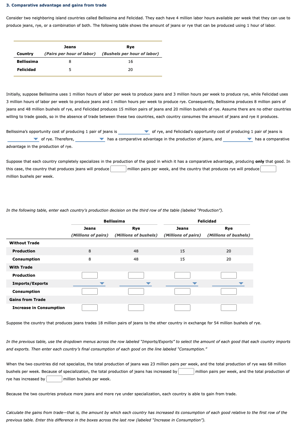 Solved 3. Comparative Advantage And Gains From Trade | Chegg.com