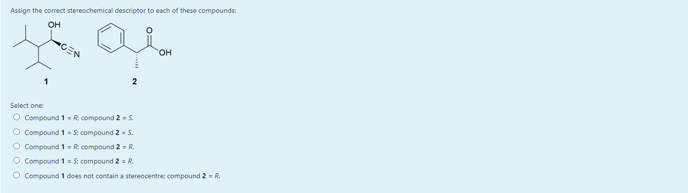 Solved Assign the correct stereochemical descriptor to each | Chegg.com