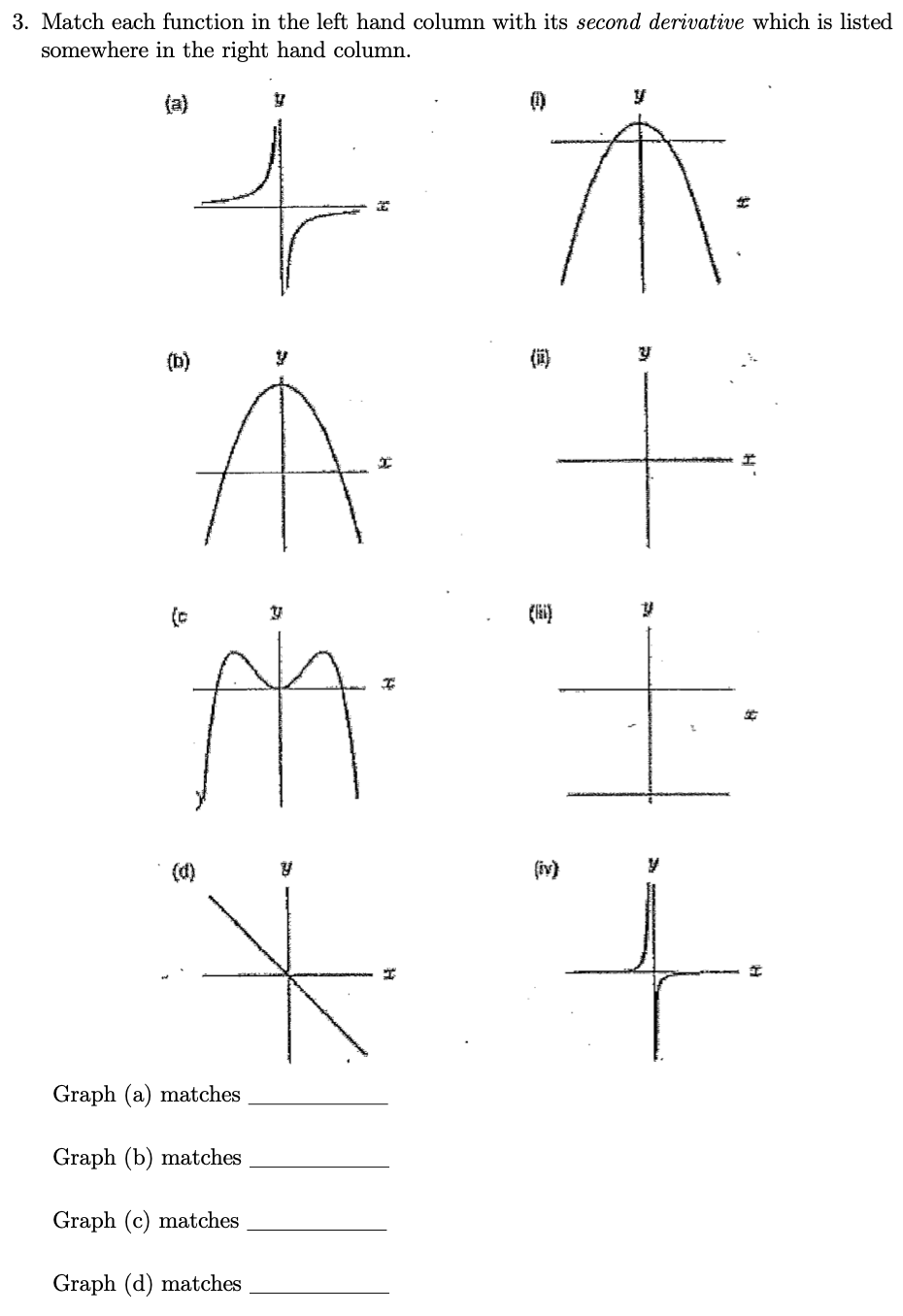 Solved 3. Match each function in the left hand column with | Chegg.com