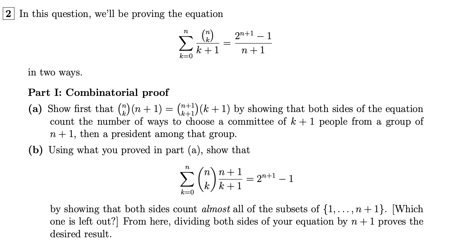 Solved In this question, we'll be proving the equation