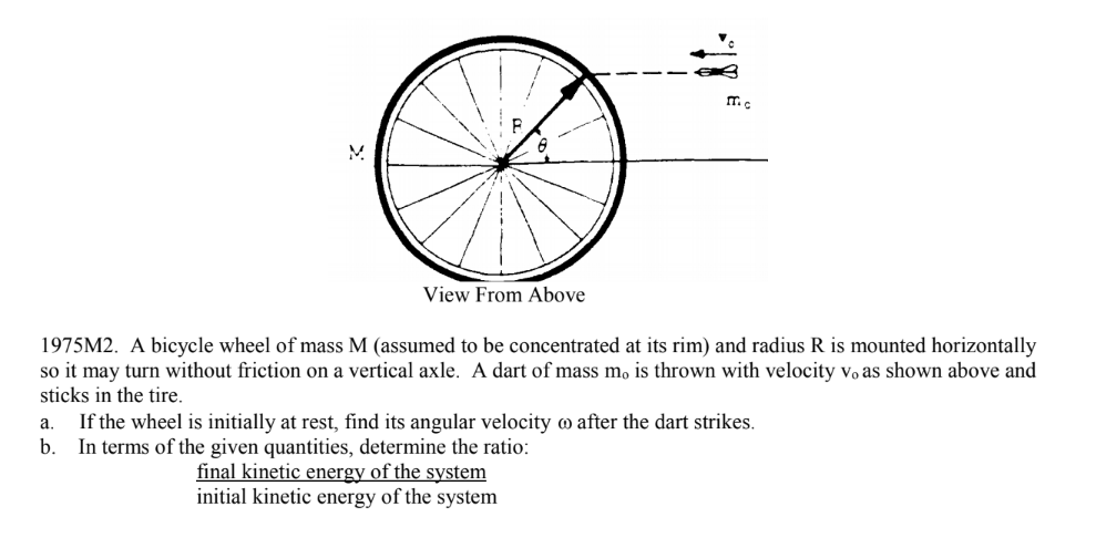 Solved A Bicycle Wheel Of Mass M (assumed To Be Concentrated | Chegg.com