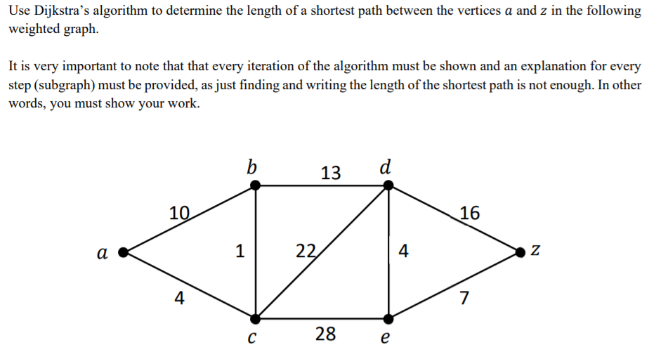 Solved Use Dijkstra’s algorithm to determine the length of a | Chegg.com