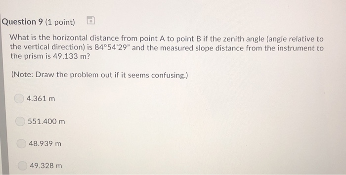Solved Question 9 (1 point) What is the horizontal distance | Chegg.com