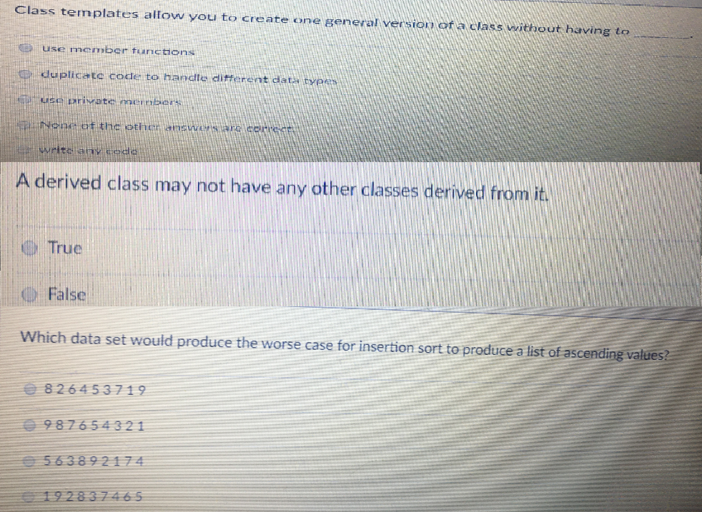 Solved Class templates allow you to create one general | Chegg.com