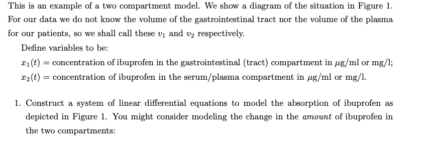 This is an example of a two compartment model. We | Chegg.com