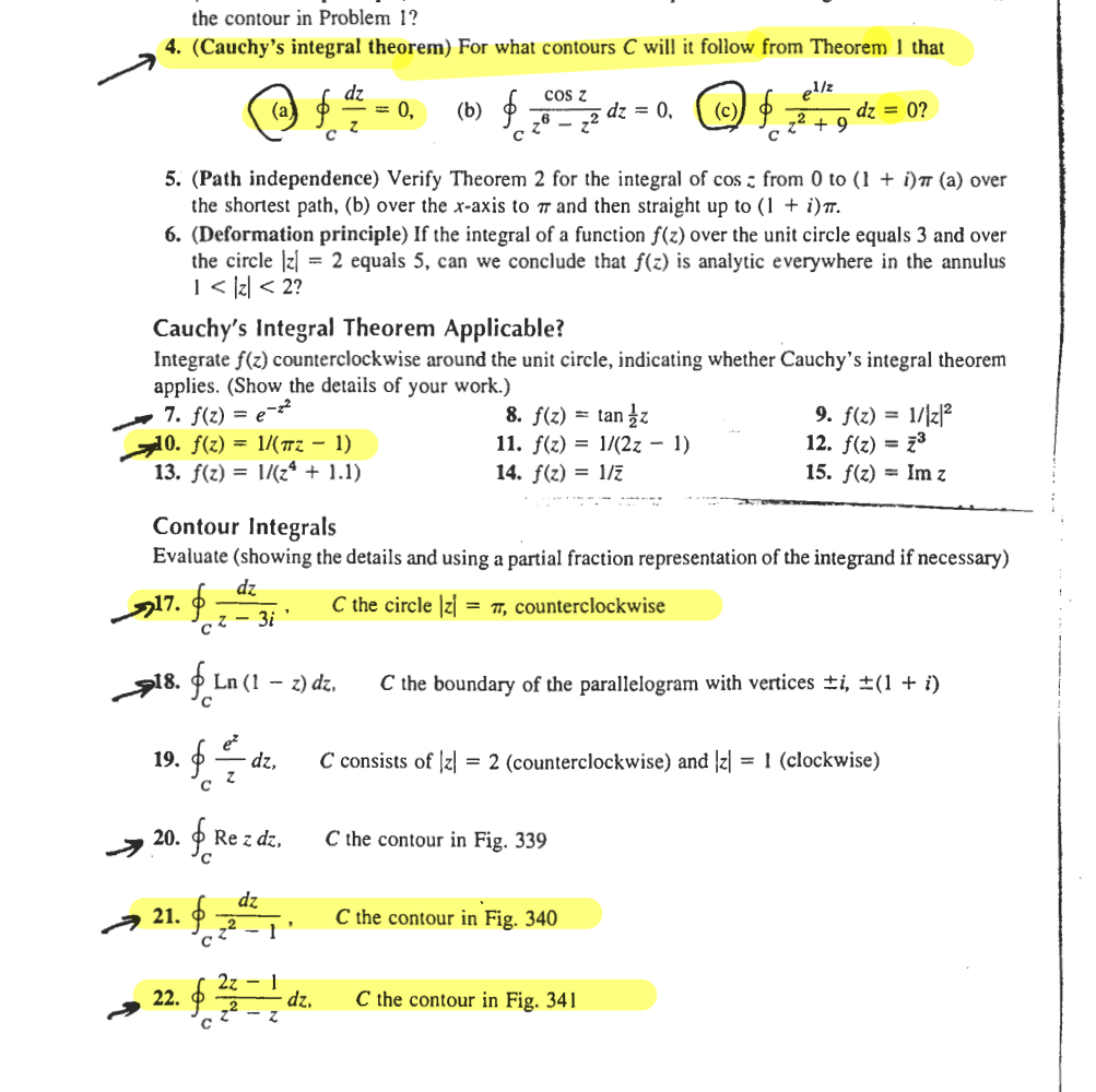 Solved the contour in Problem 1? 4. (Cauchy's integral | Chegg.com