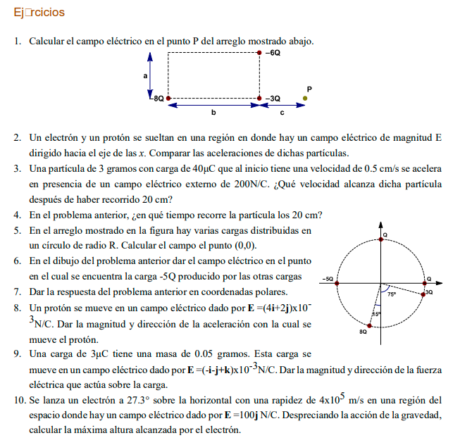 Solved 1. Calcular el campo eléctrico en el punto P del