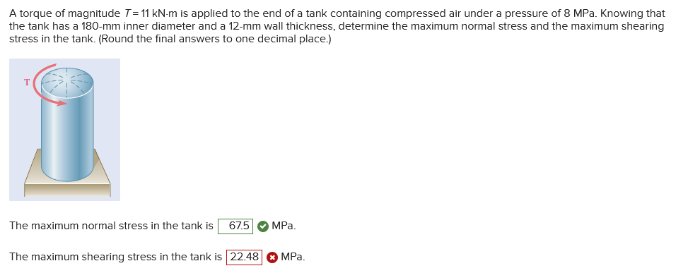 Solved A torque of magnitude T= 11 kN-m is applied to the | Chegg.com