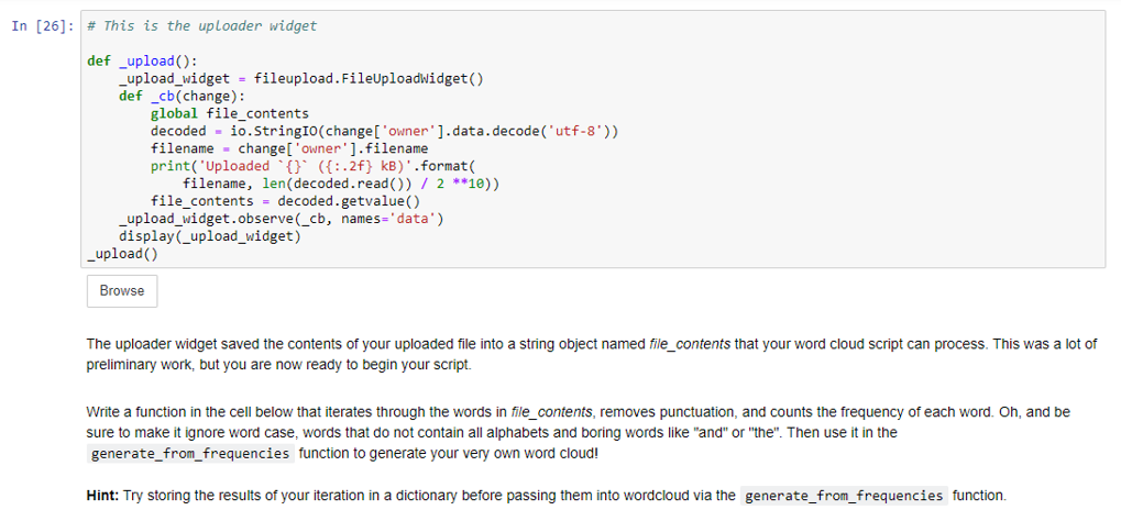 Final Project - Word Cloud For this project, you'll | Chegg.com