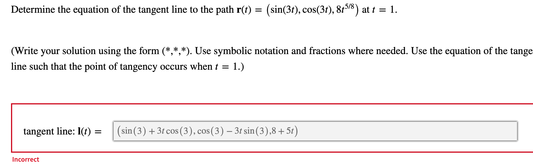 Solved Determine the equation of the tangent line to the | Chegg.com