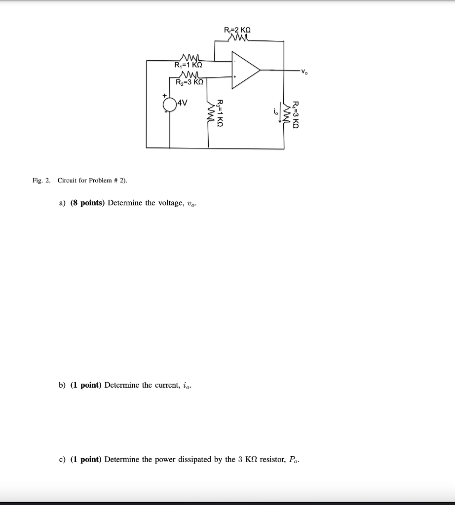 Solved Fig. 2. Circuit for Problem \# 2). a) (8 points) | Chegg.com