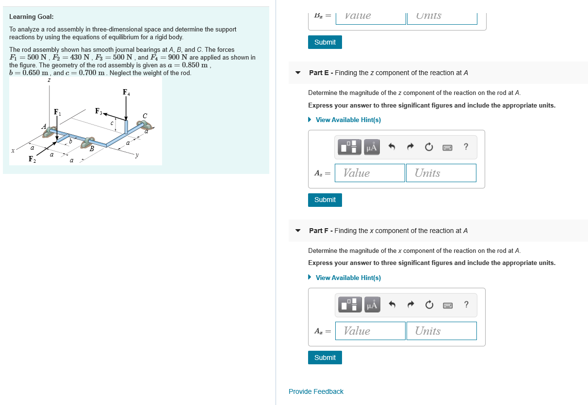 Solved Part A Finding The Y Component Of The Reaction A Chegg Com