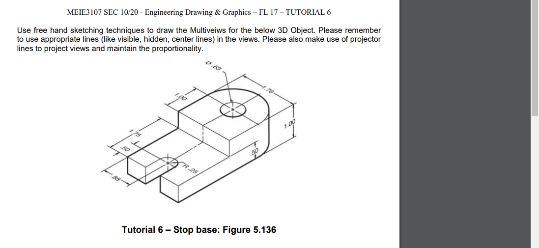 Engineering Graphics-Free Hand sketch Presentation