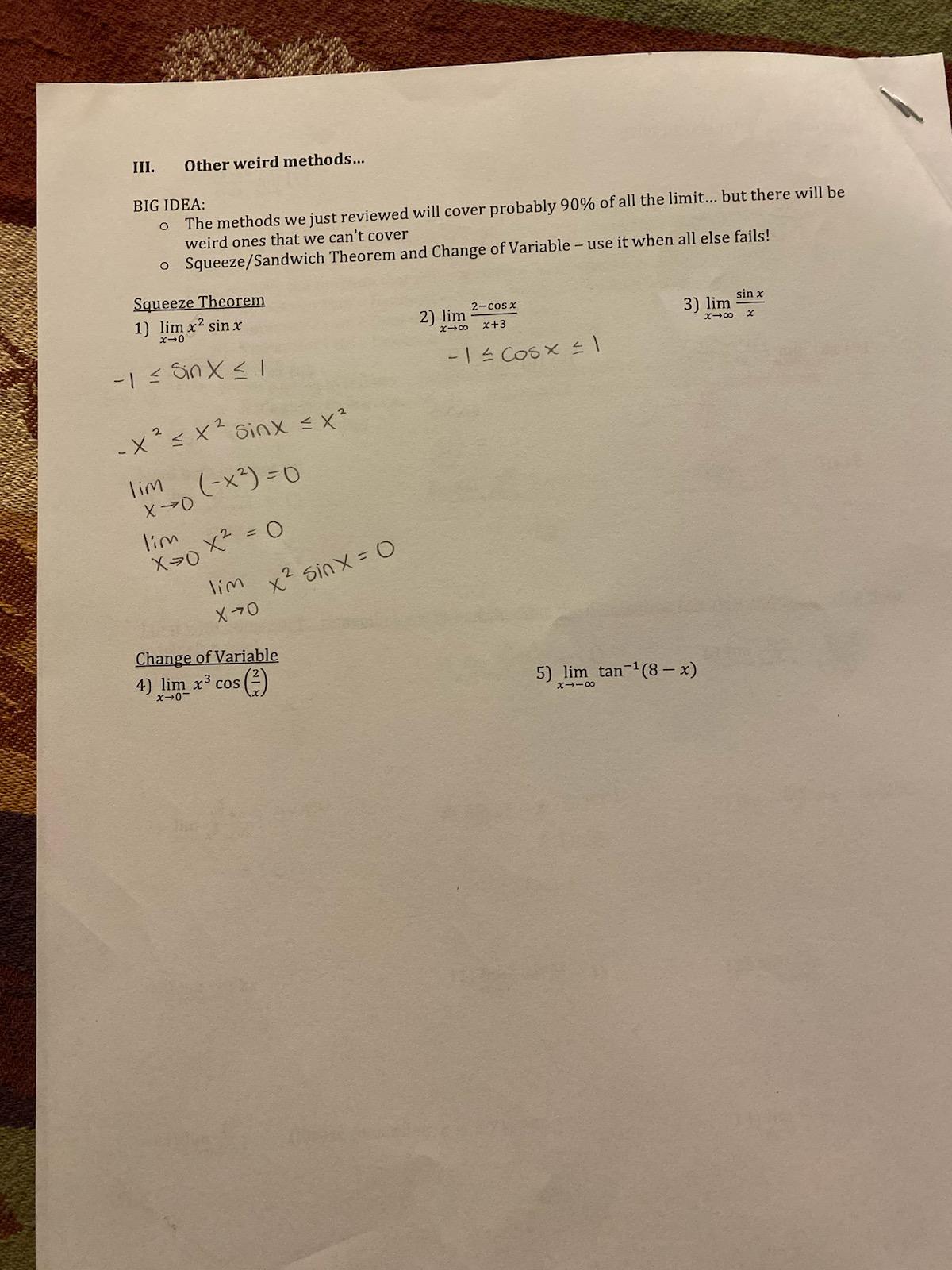 Solved III. Other weird methods... BIG IDEA: - The methods | Chegg.com