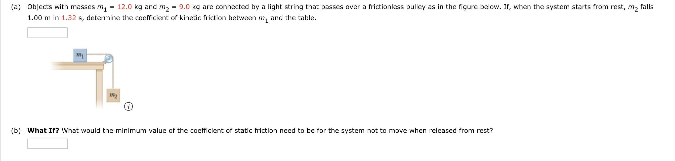 Solved Objects With Masses M1 120 Kg And M2 90 Kg A