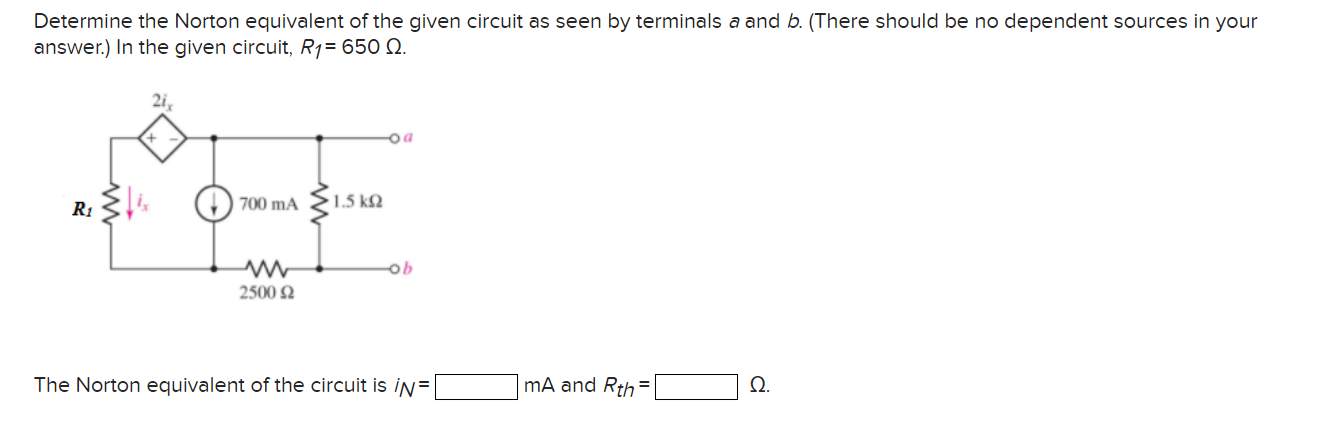 Solved Determine The Norton Equivalent Of The Given Circuit | Chegg.com