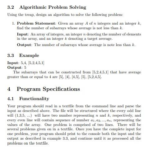 3.2 Algorithmic Problem Solving Using the treap, | Chegg.com