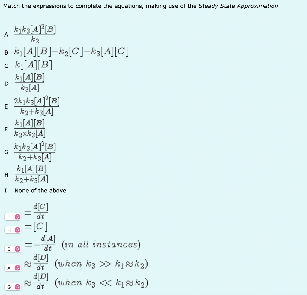 Solved Chemical Steady State Approximation