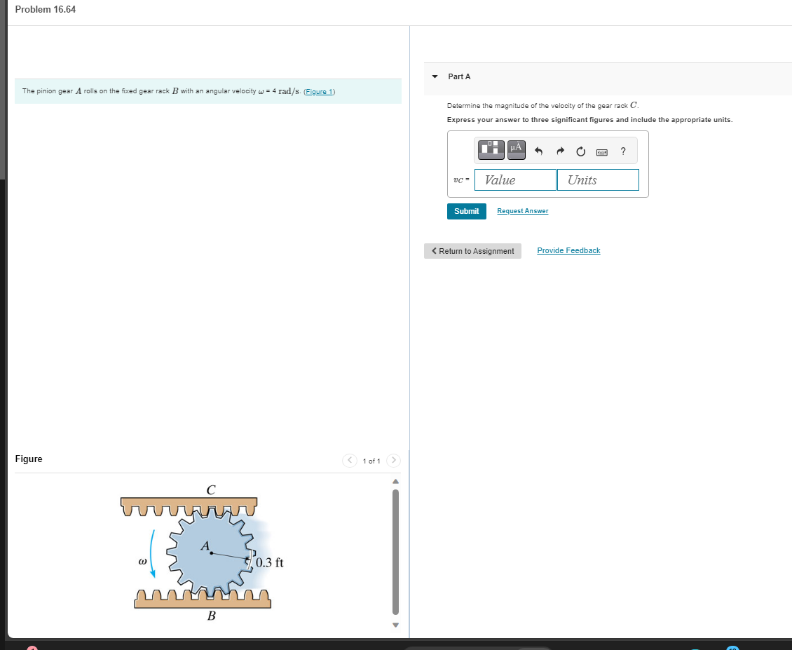 Solved The pinion gear A rolls on the fixed gear rack B with | Chegg.com
