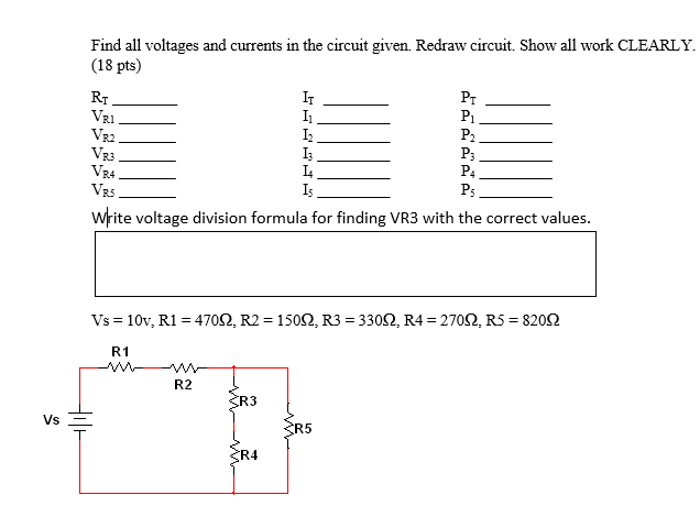 Solved Find all voltages and currents in the circuit given. | Chegg.com