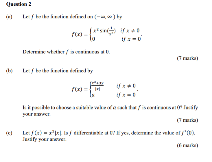 Solved Question 2 A Let F Be The Function Defined On